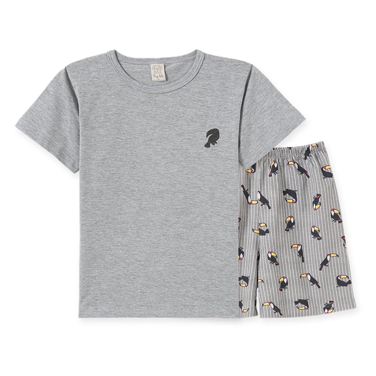 Pijama Infantil Pingo Lelê Camiseta Tucano + Bermuda Masculino