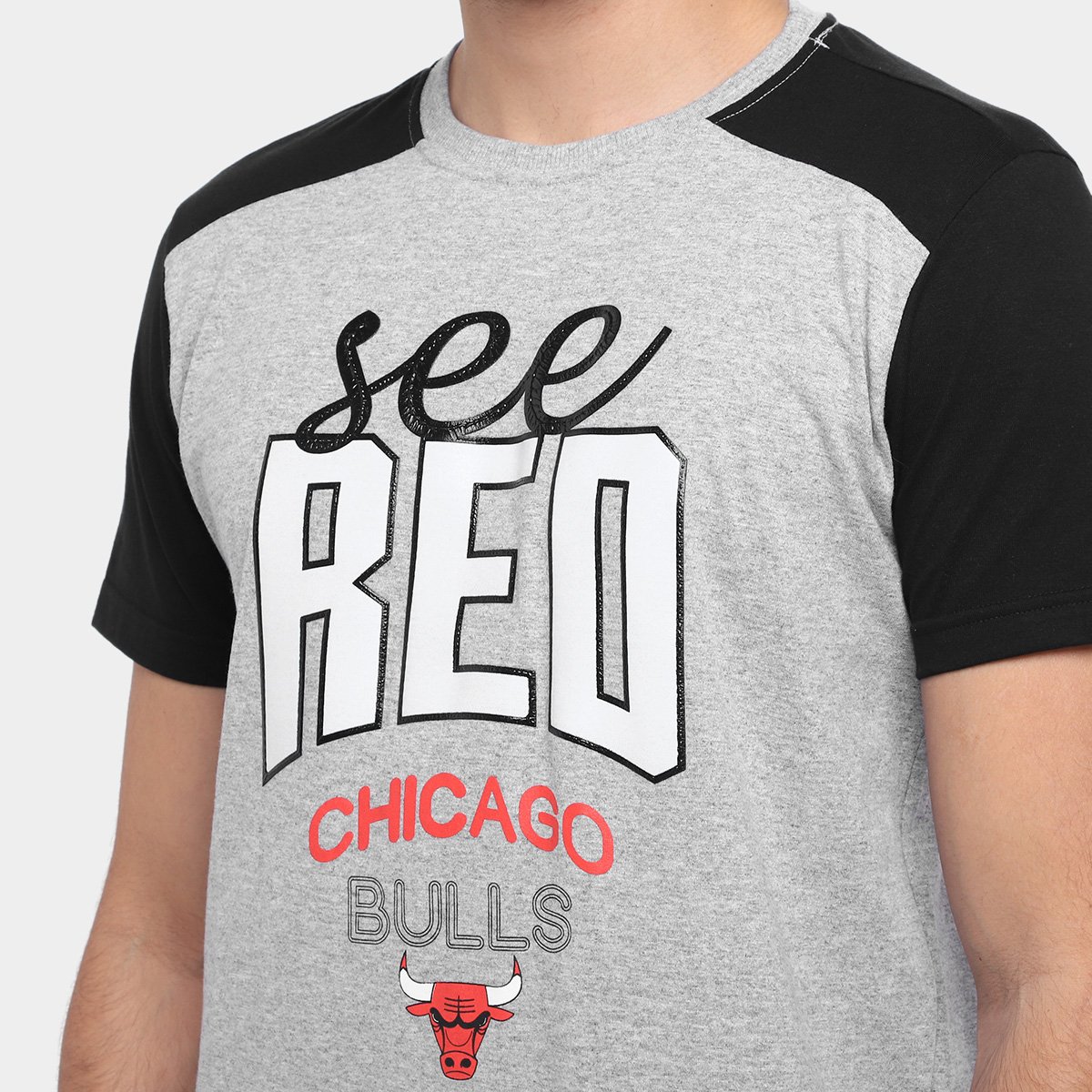 Camiseta NBA Chicago Bulls Raglan Masculina - Tam: P - 2