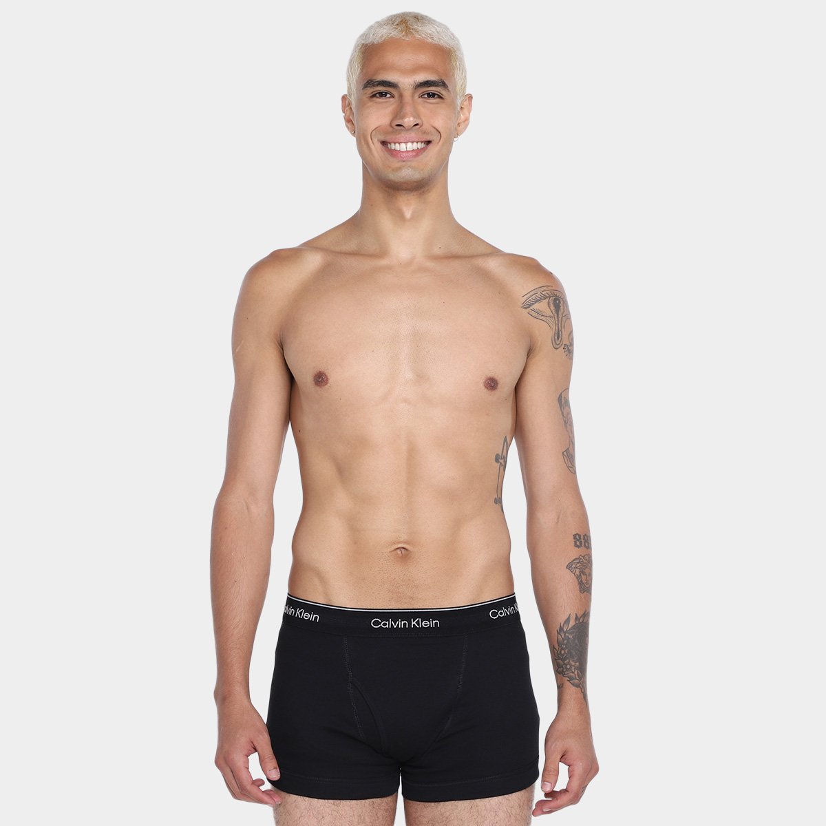 Kit Cueca Boxe Calvin Klein Trunk Masculina -  3 Peças - Tam: M - 1