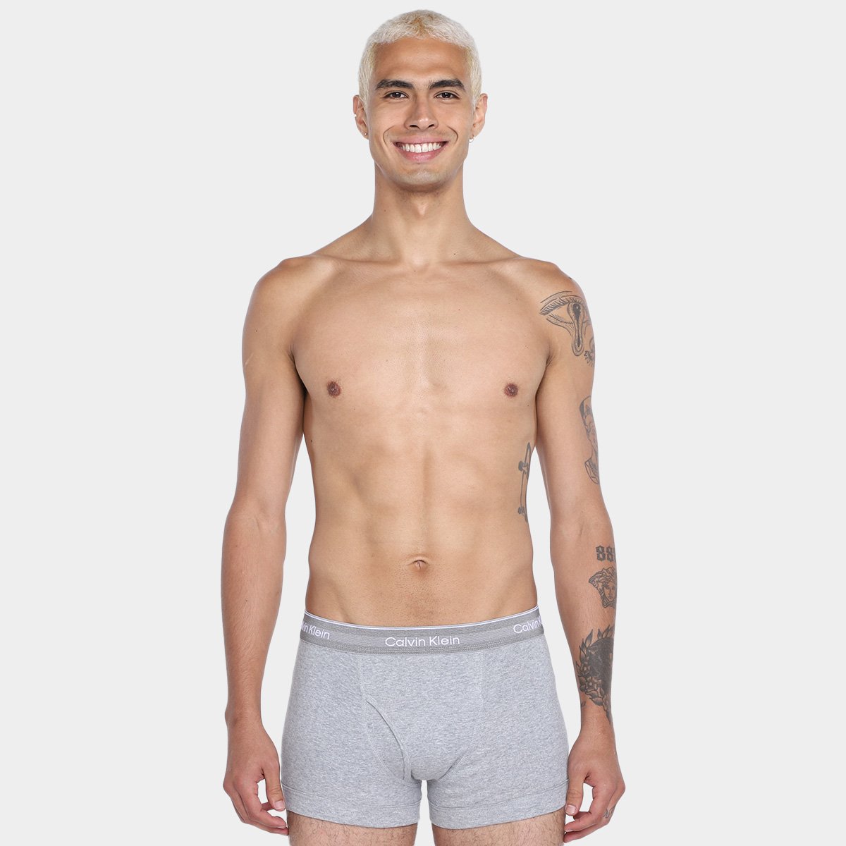 Kit Cueca Boxe Calvin Klein Trunk Masculina -  3 Peças - Tam: M - 4