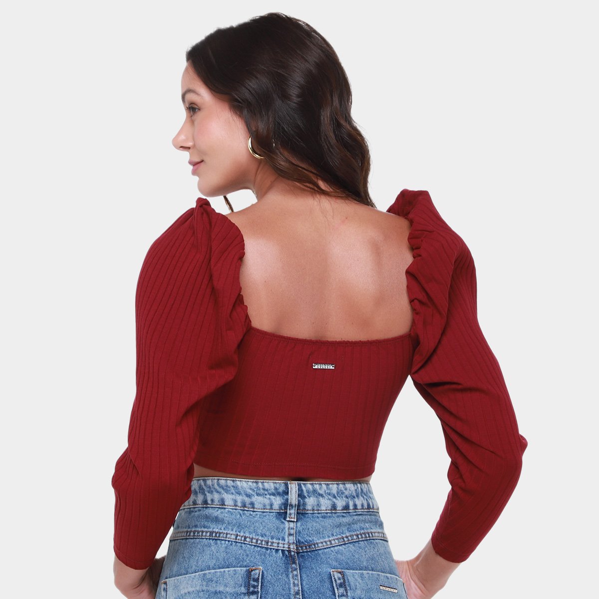 Cropped Colcci Canelada Manga Longa Bufante Feminino - Tam: M - 1