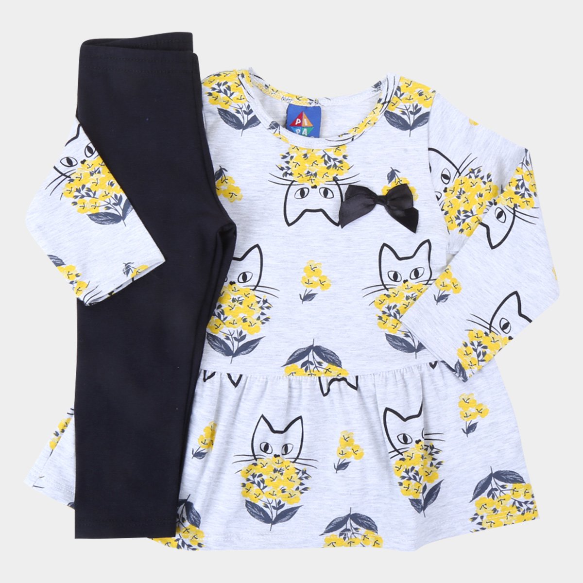 Conjunto Bebê Longo Pipa Estampado Laço Feminino