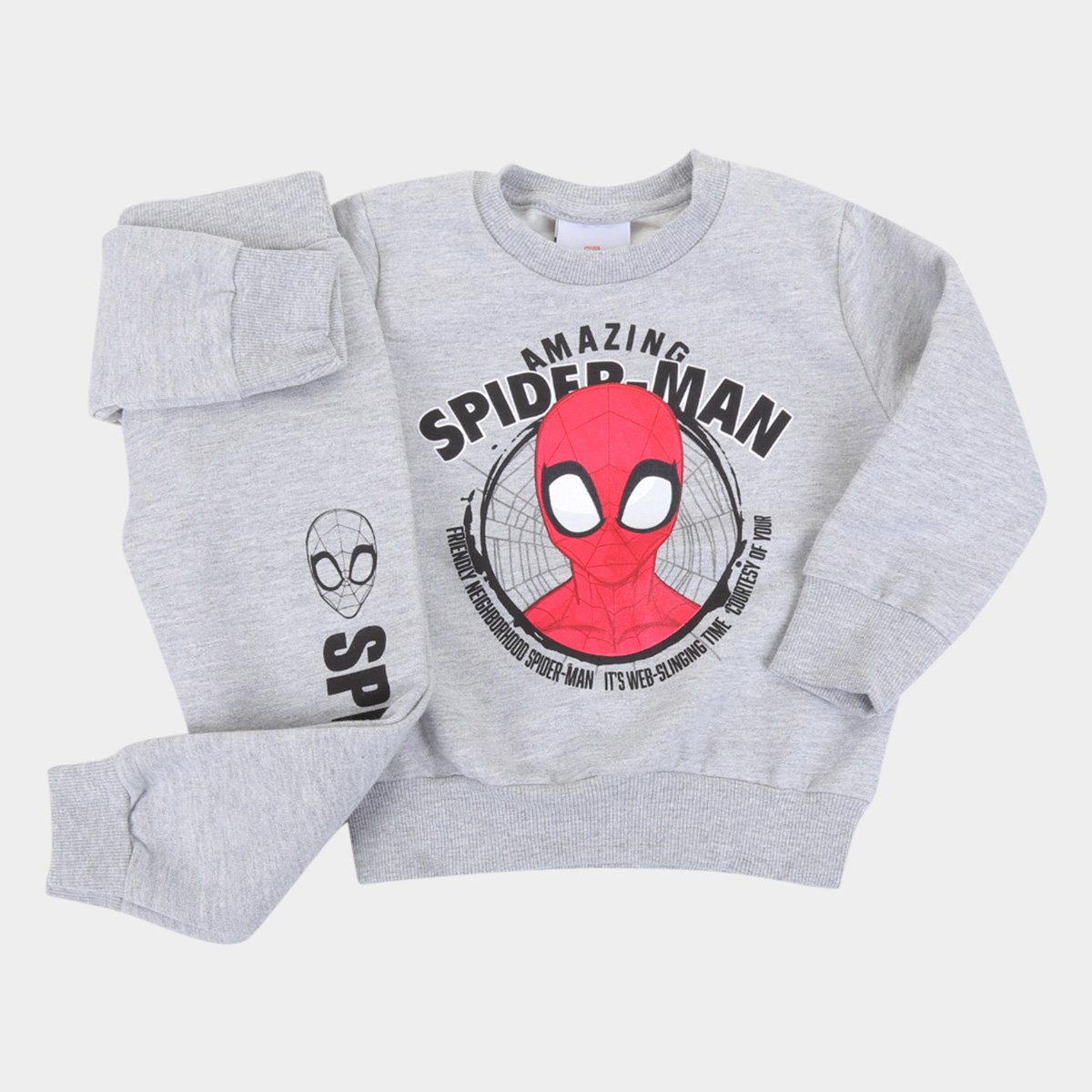 Conjunto Moletom Peluciado Marvel By Fakini Spider-Man Fakini Masculino