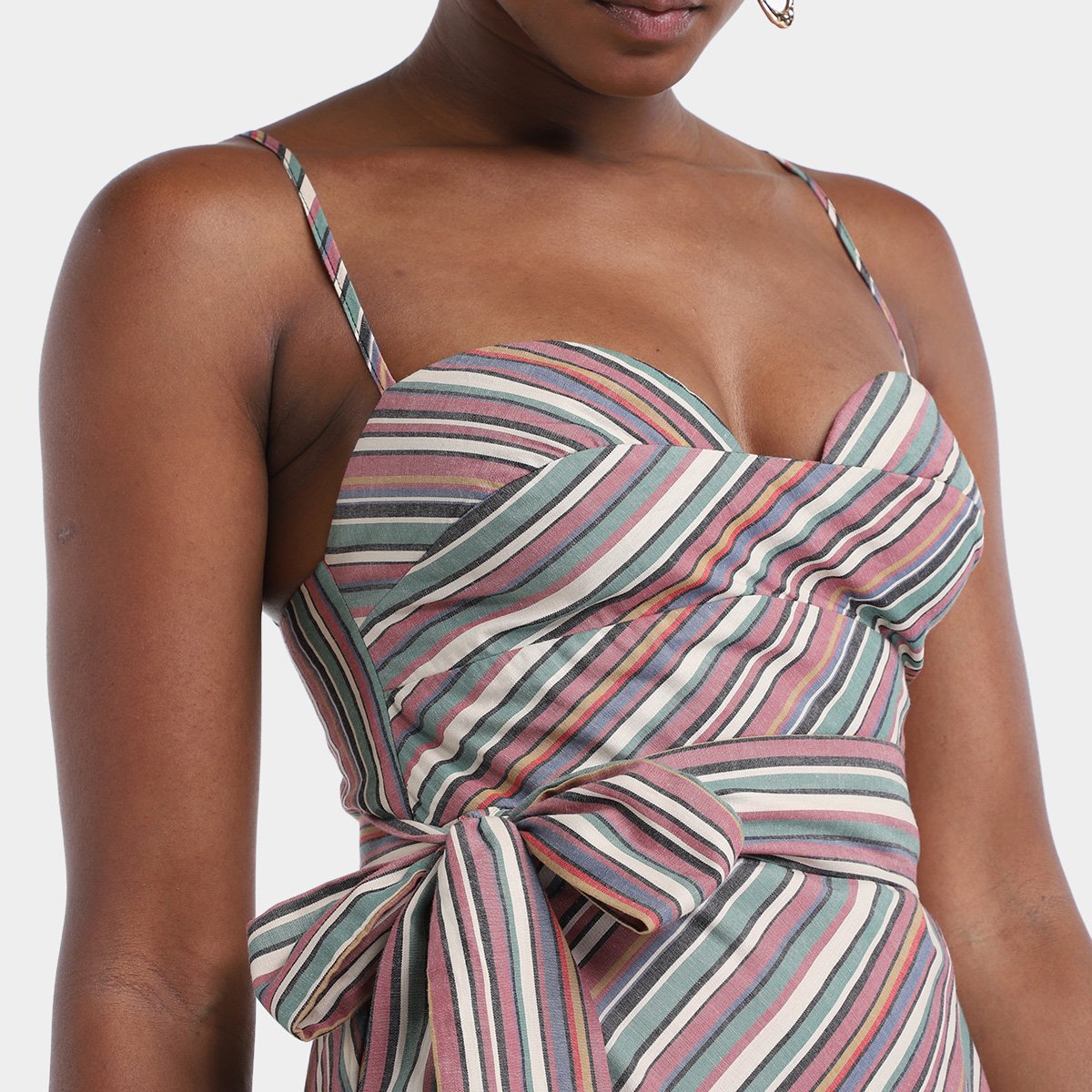 Vestido Farm Alcinhas Listra Pipa - Tam: GG - 2