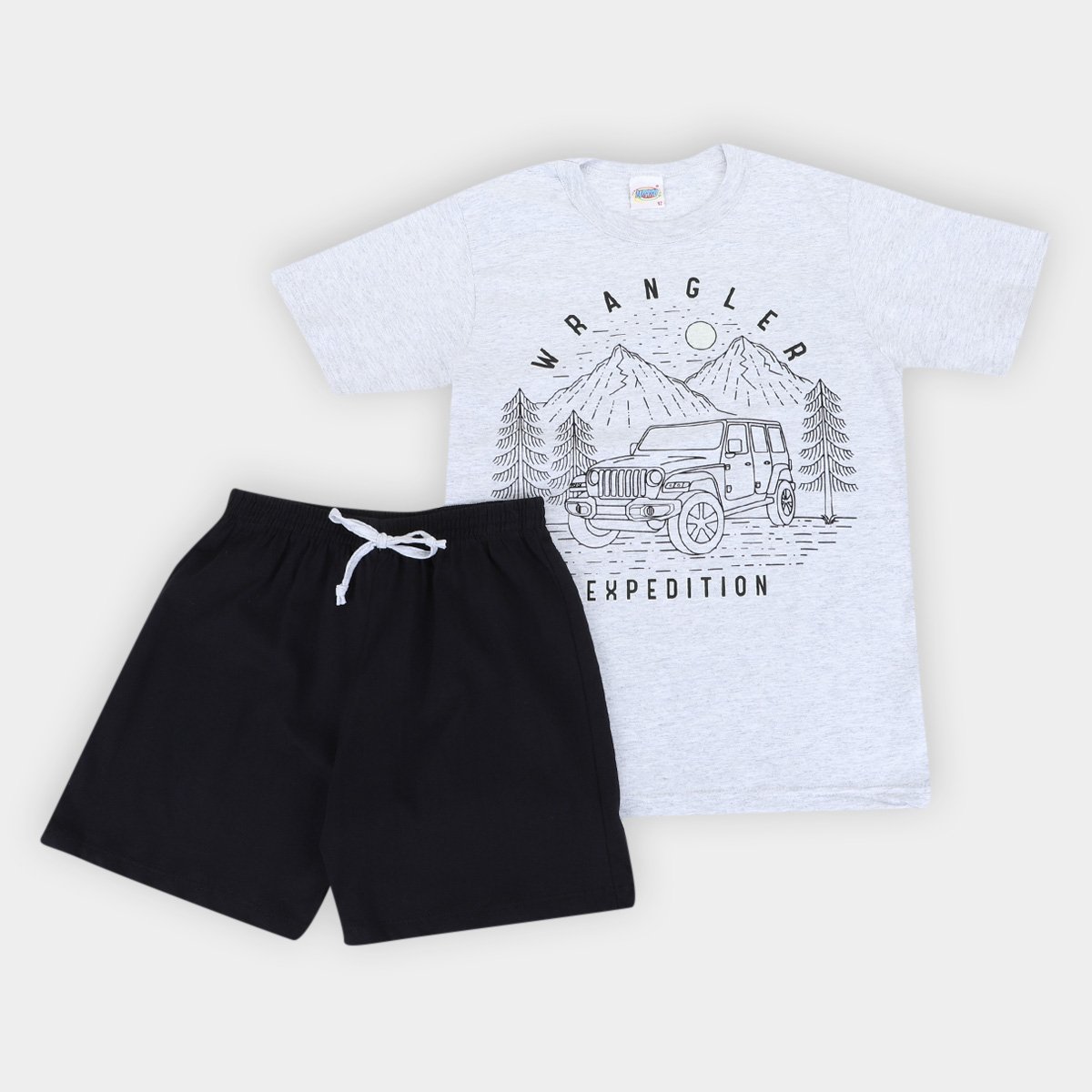 Pijama Curto Infantil Duzizo Brilha no Escuro Expedition Masculino