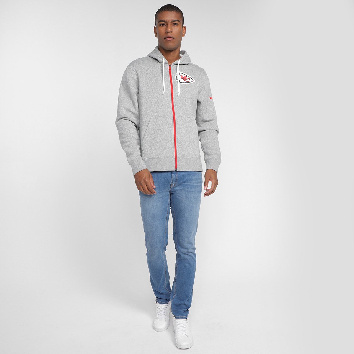 Blusa Moletom Nike NFL Kansas City Chiefs Fz Historic Lifestyle com Capuz Masculino - Tam: P - 3