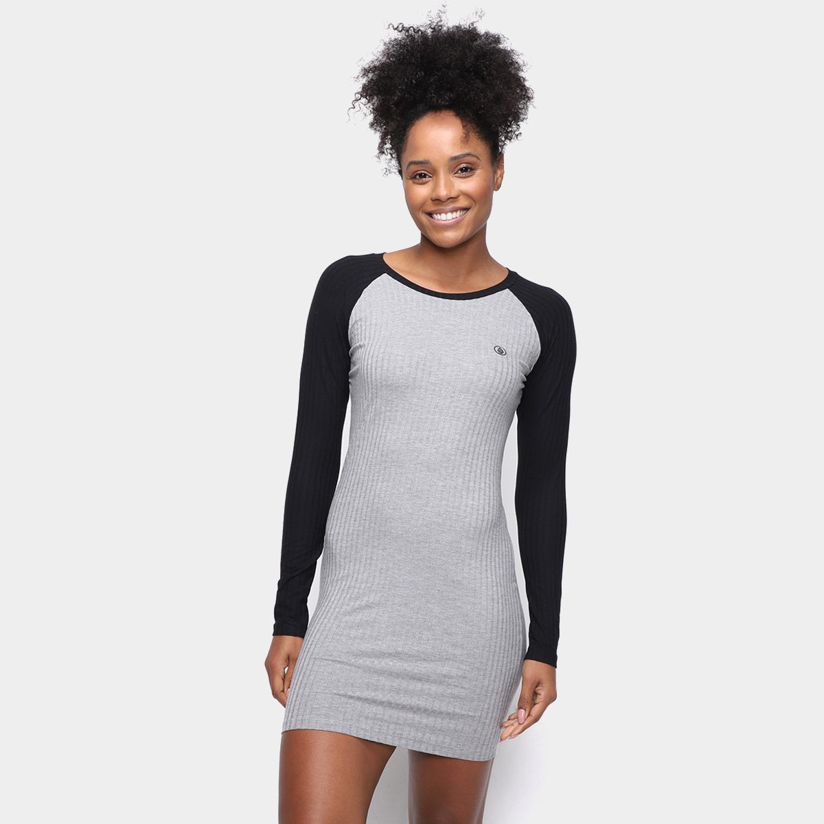 Vestido Volcom Curto Lived Lounge Manga Longa