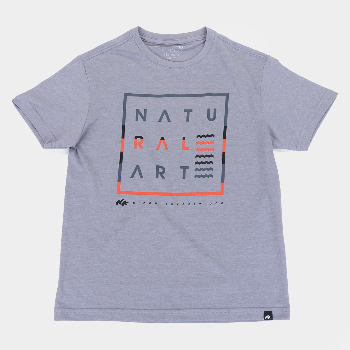 Camiseta Juvenil Natural Art Zig Zag Waves