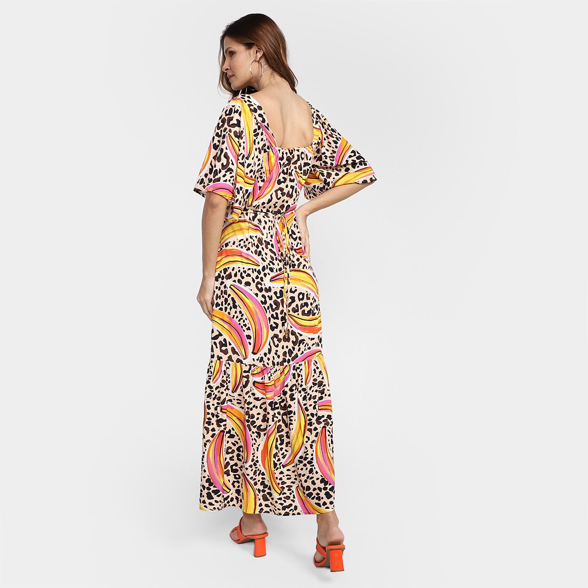 Vestido Longo Mercatto Estampado Botões - Tam: P - 1