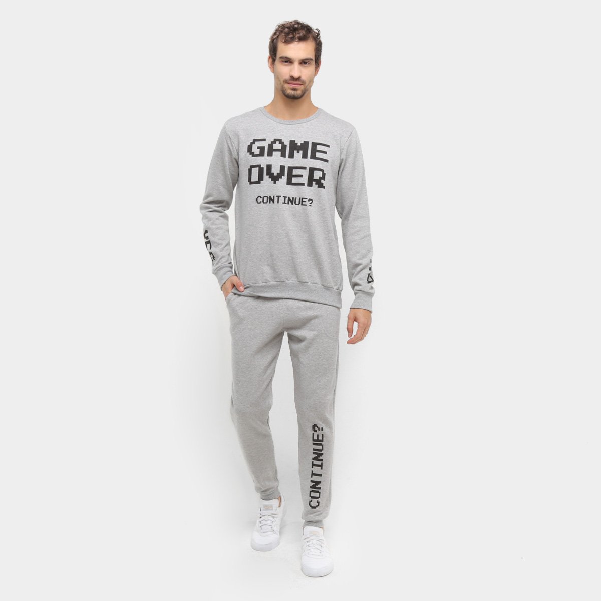 Agasalho Moletom Pacman Blusa e Calça Game Over Masculino