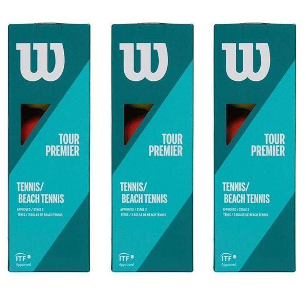 9 Bolas de Beach Tennis Wilson Tour Premier - 3 Cx