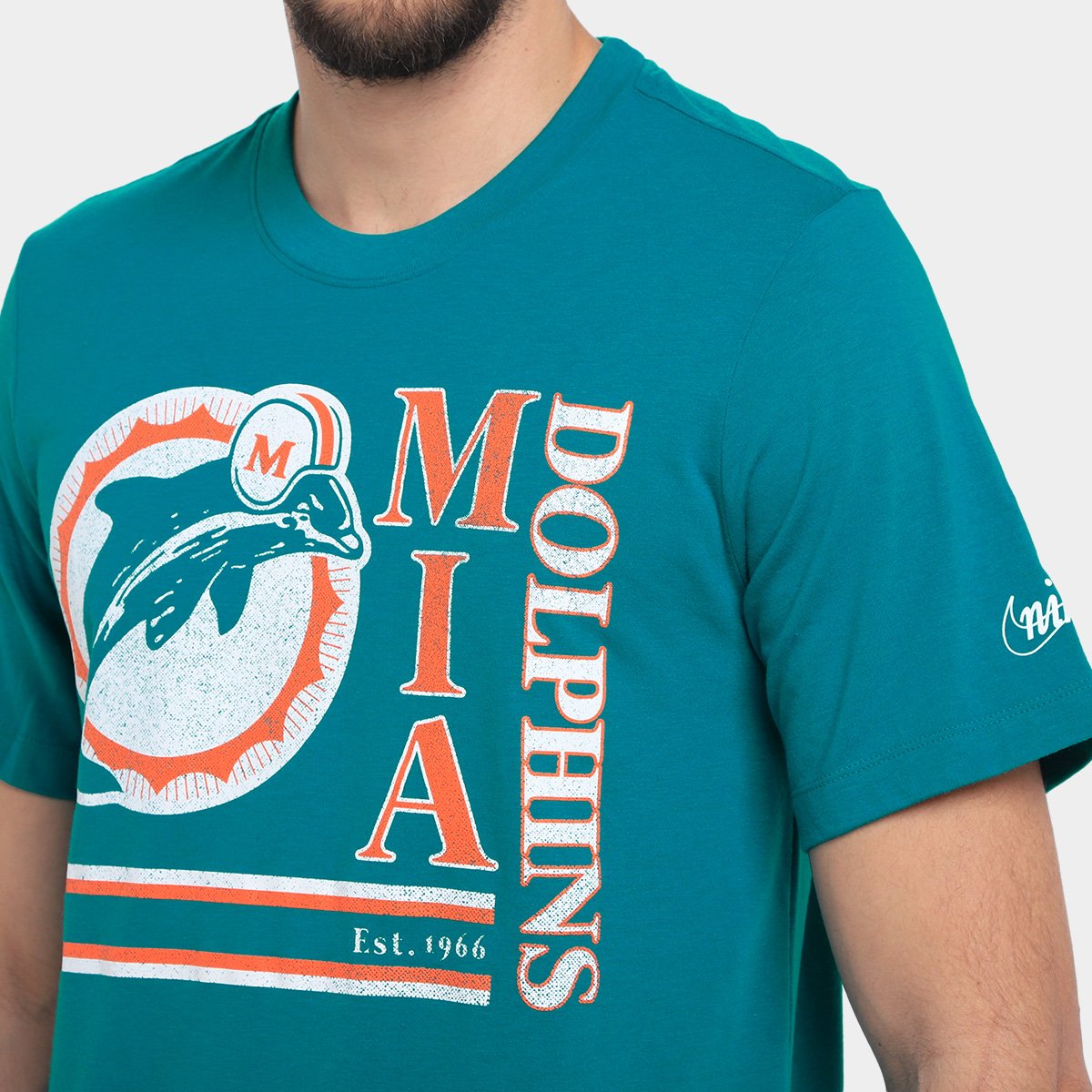 Camiseta Nike NFL Miami Dolphins Triblend Logo Masculina - Tam: M - 2