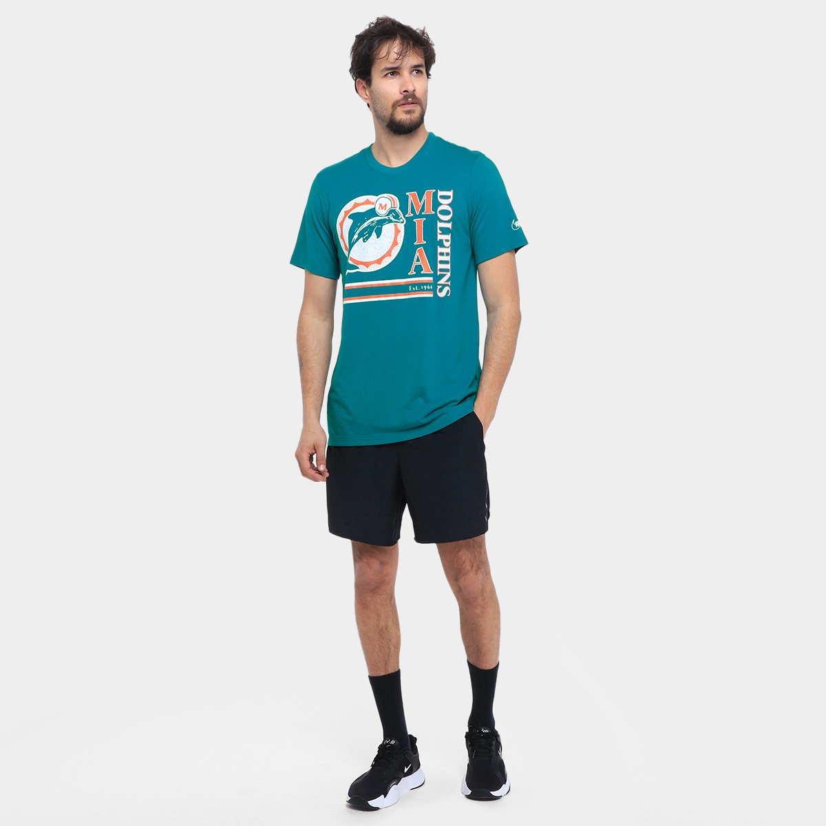 Camiseta Nike NFL Miami Dolphins Triblend Logo Masculina - Tam: M - 3