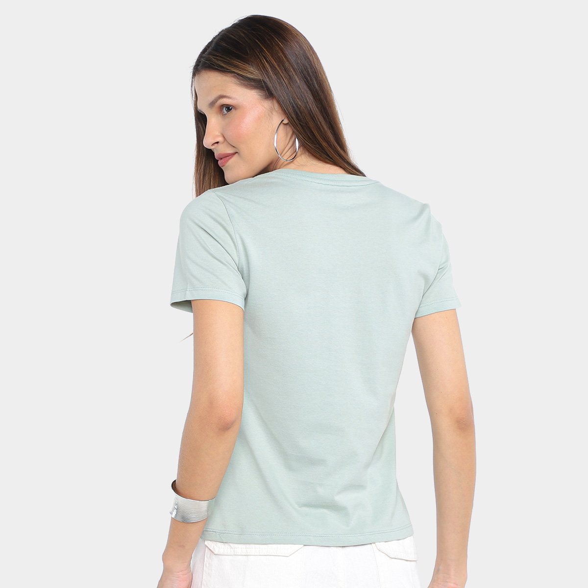 Blusa Hering Básica Gola V Feminina - Tam: G - 1