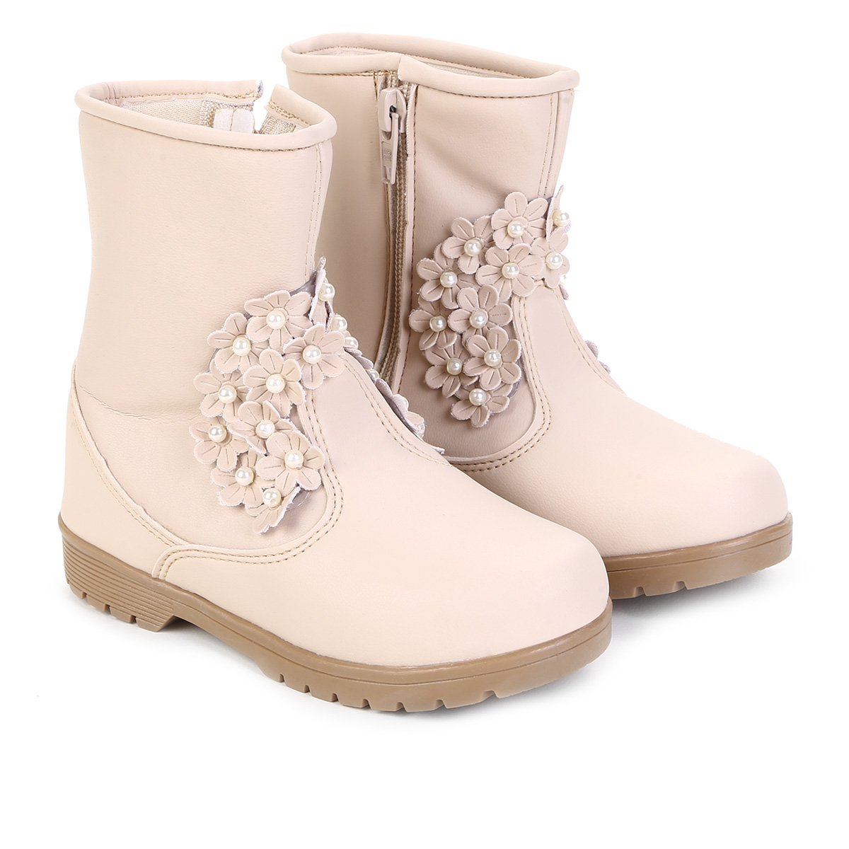 Bota Infantil Bella Ninna Aplique Flor Feminina