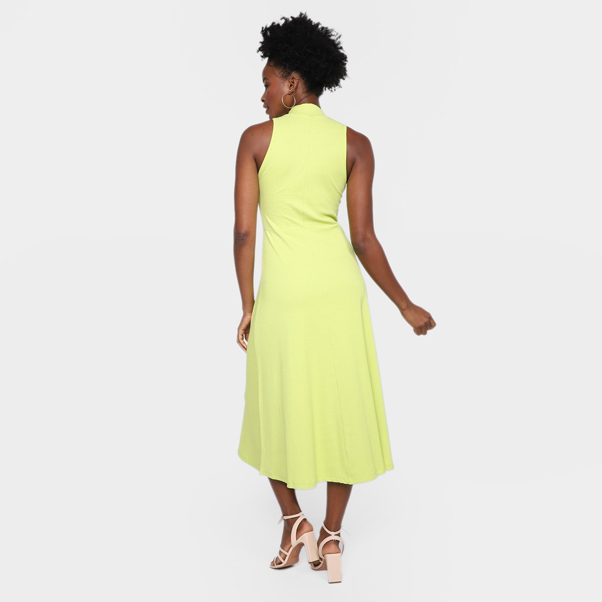 Vestido All's Gola Alta Canelado Feminino - Tam: M - 1