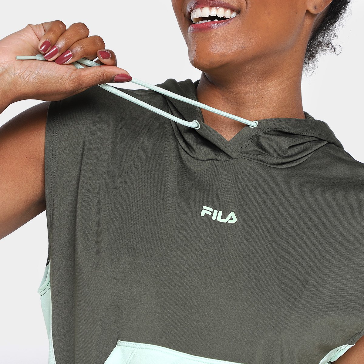 Colete Moletinho Fila Block Sports Capuz Feminino - Tam: GG - 2