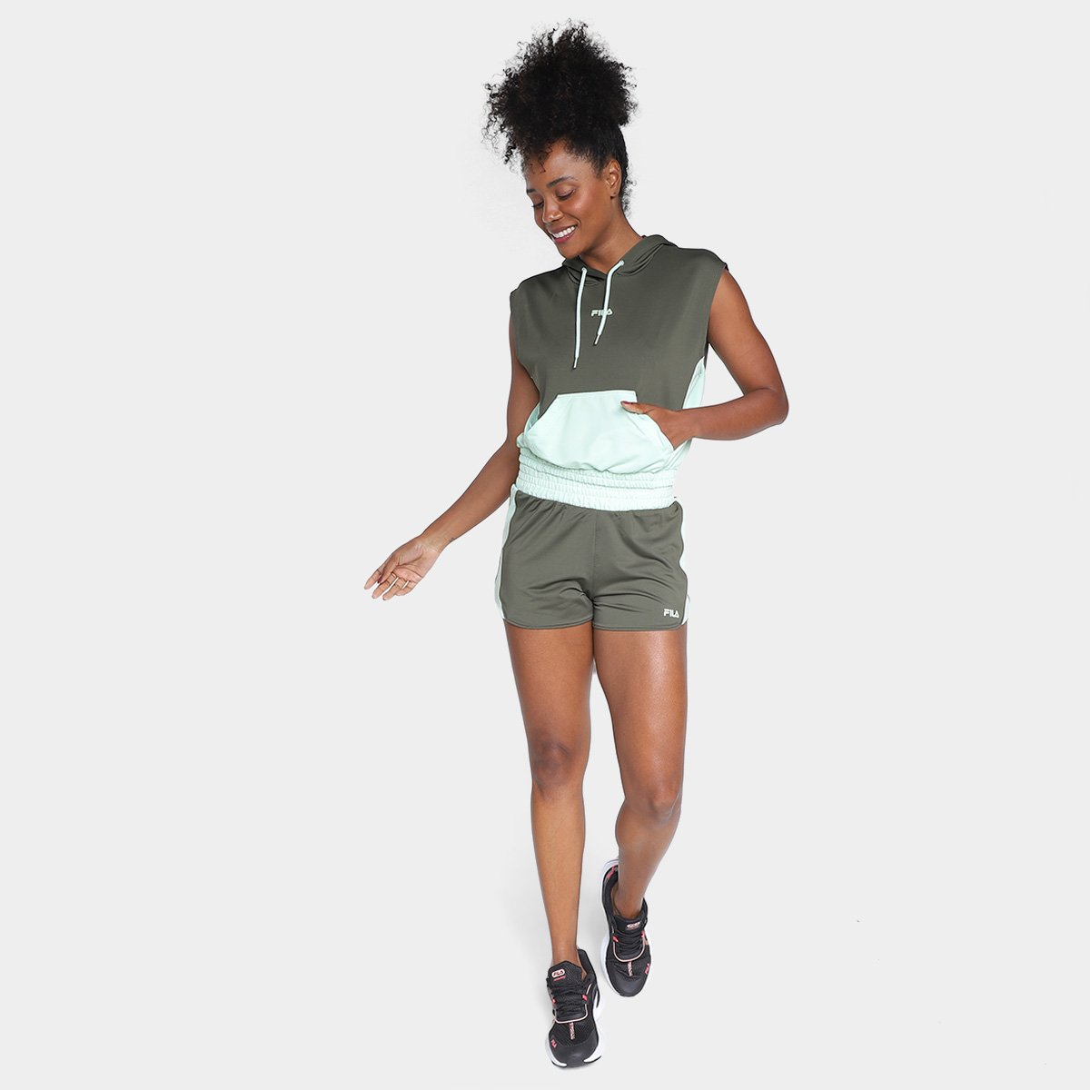 Colete Moletinho Fila Block Sports Capuz Feminino - Tam: GG - 3