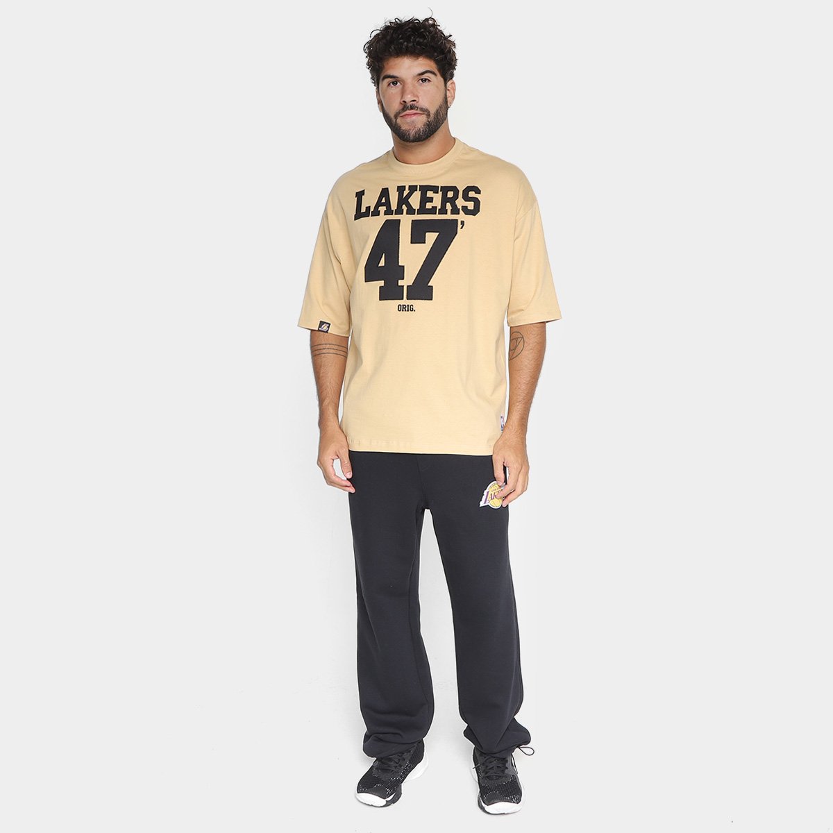 Camiseta NBA Los Angeles Lakers Number Twill Masculina - Tam: G - 3