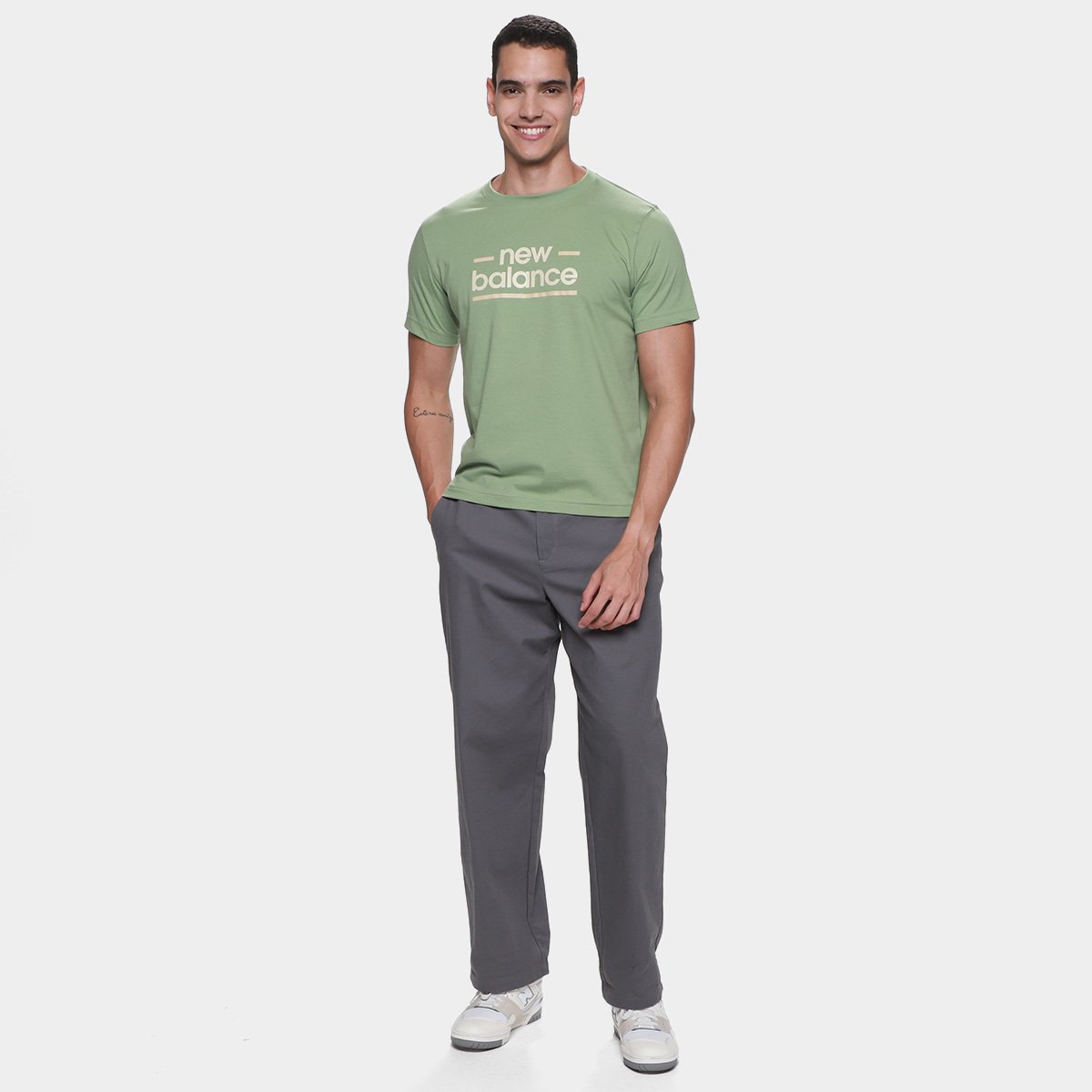 Camiseta New Balance Linear Lines Masculina - Tam: P - 3