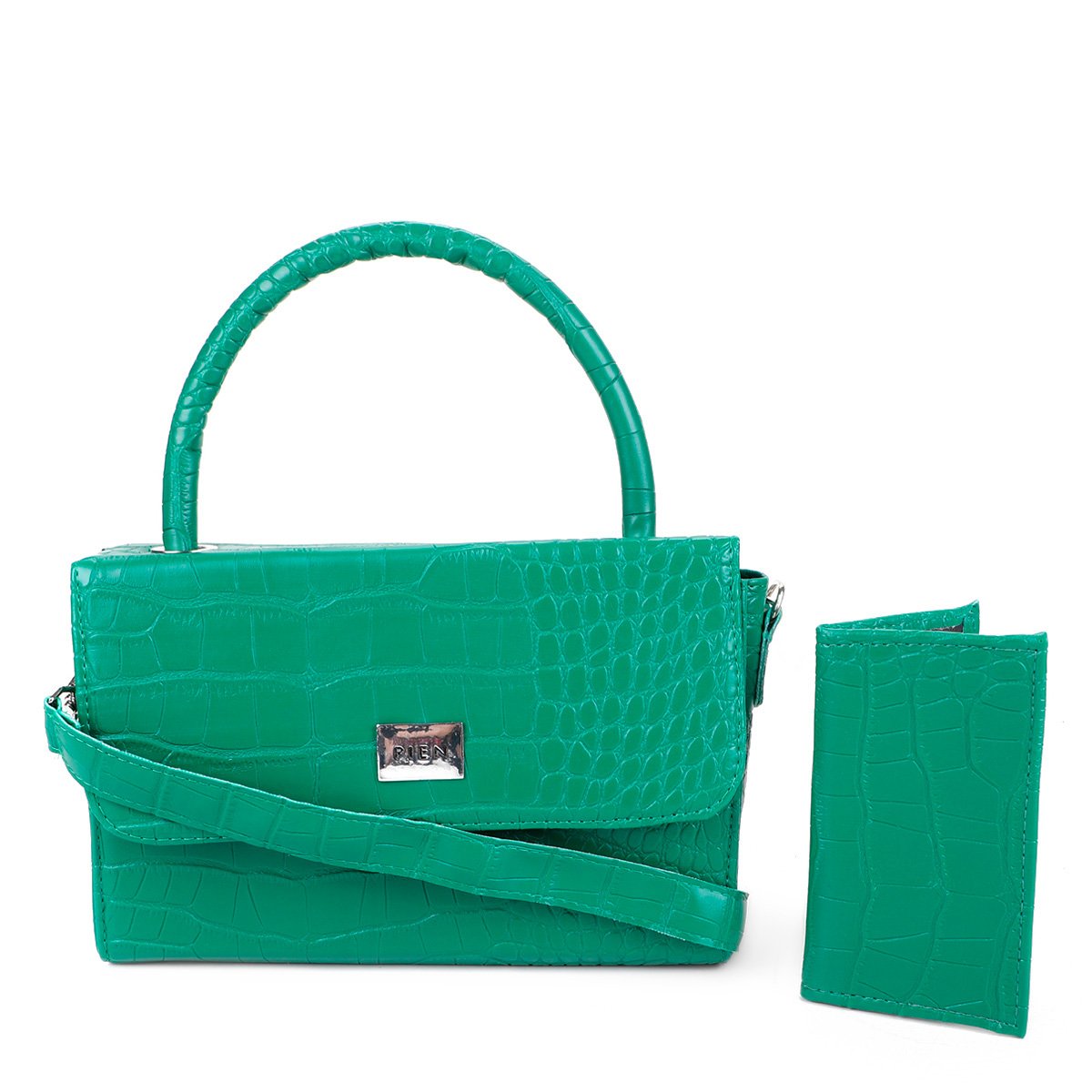 Kit Bolsa Pien Mini Bag Croco Pequena + Carteira Feminina - 2
