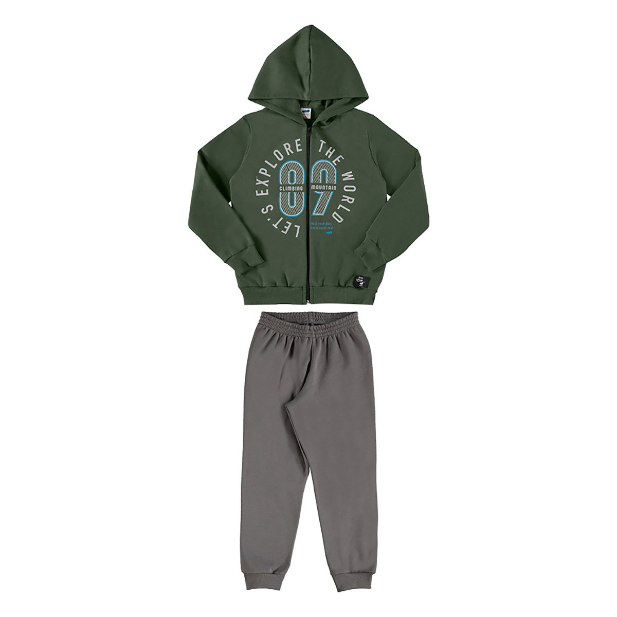 Conjunto Moletom Infantil Longo Marlan Com Capuz Menino