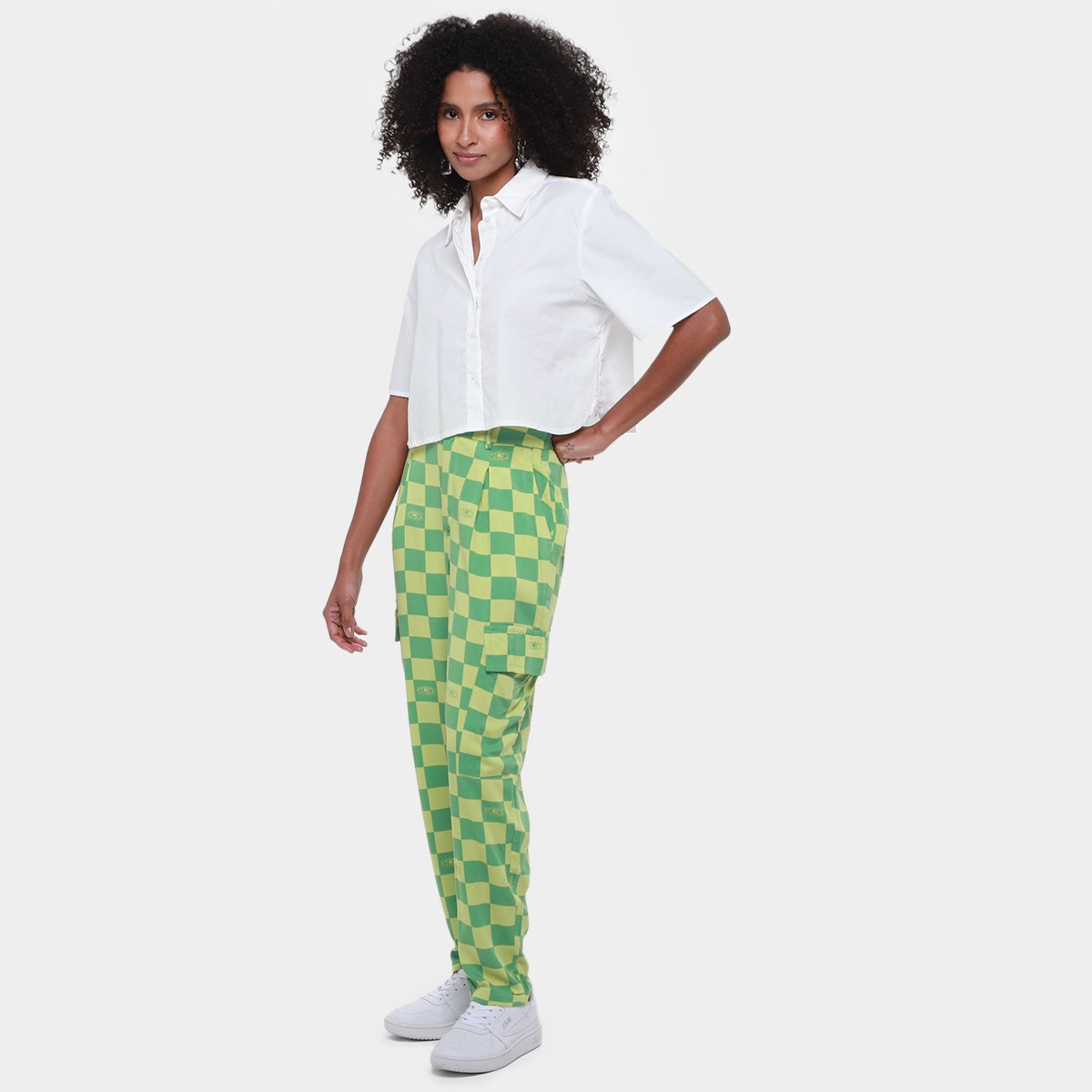 Calça Colcci Jacquard Xadrez Feminina - Tam: 40 - 3