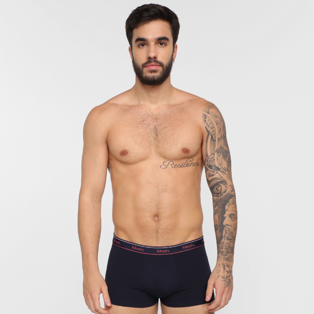 Kit Cueca Boxer Mash Cotton Elástico 10 Peças - Tam: P - 1