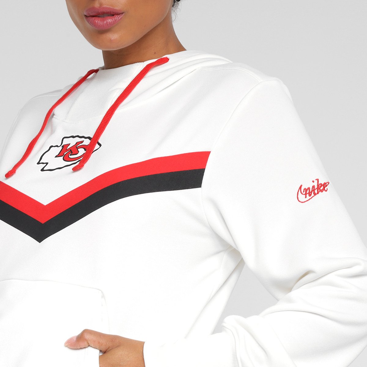 Blusa Moletom NFL Kansas City Chiefs Historic Nike Dri-Fit Com Capuz Feminina - Tam: EP - 2