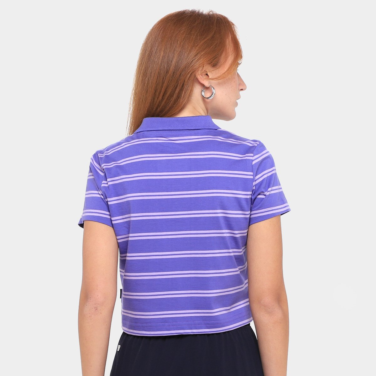 Camiseta Converse Polo Cropped Listrada Feminina - Tam: P - 1