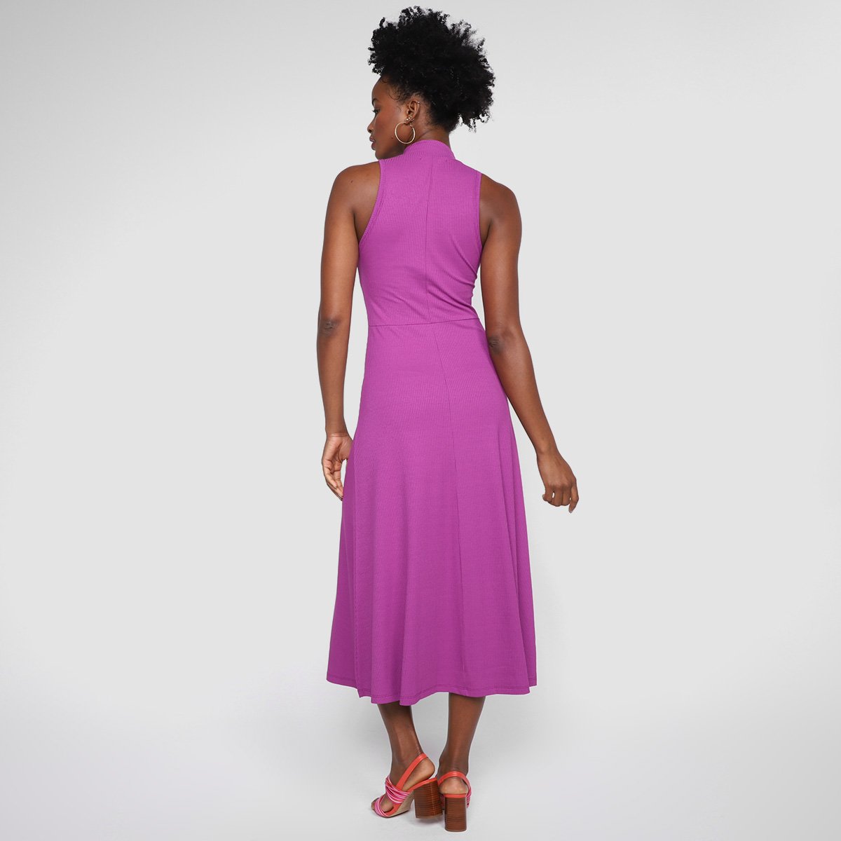 Vestido All's Gola Alta Canelado Feminino - Tam: P - 1