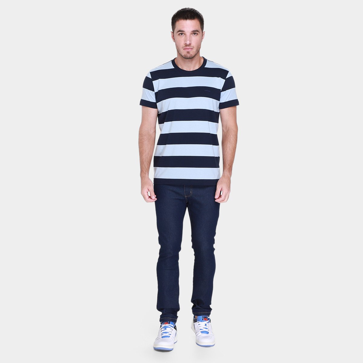 Camiseta Colcci Listrada Masculina - Tam: GG - 3