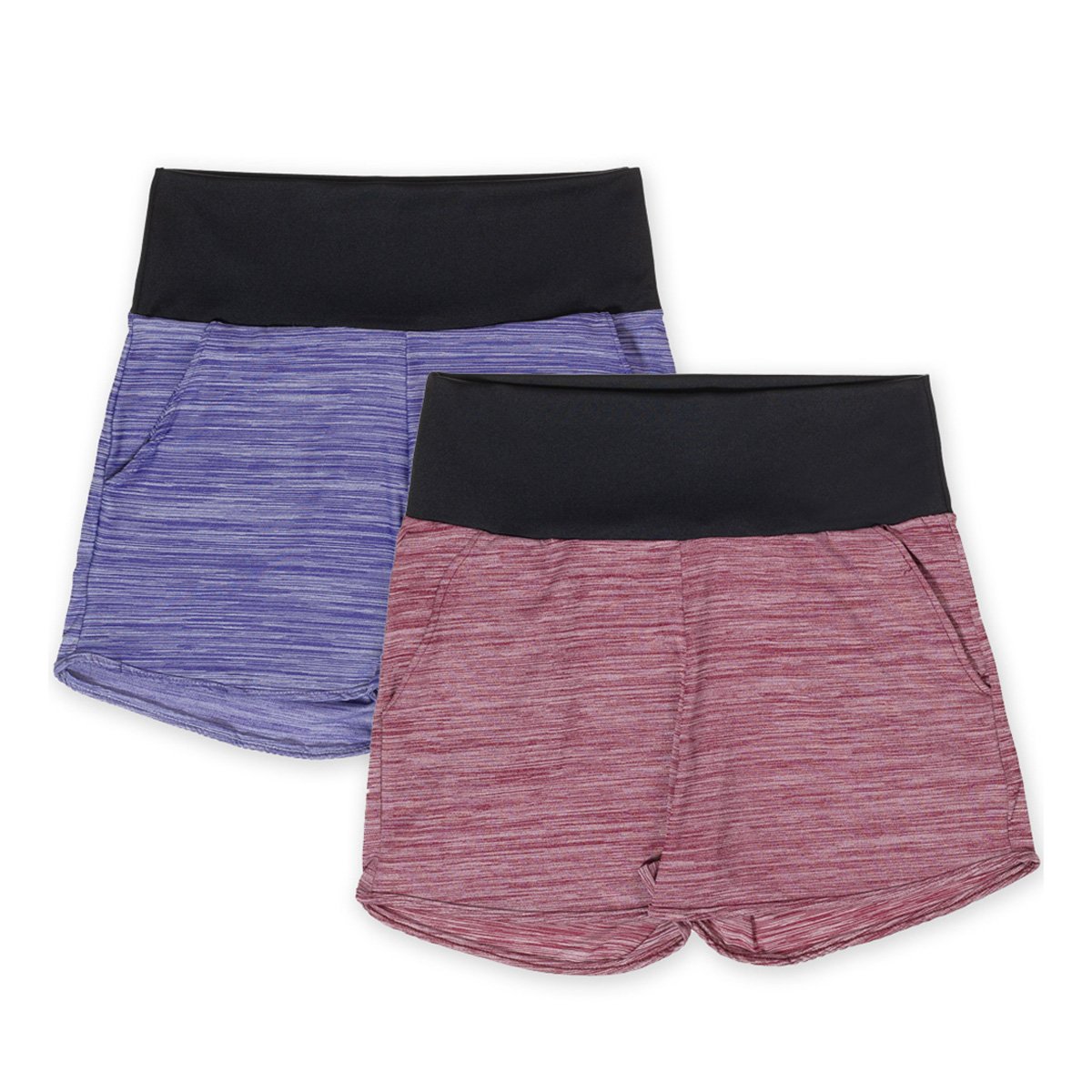 Kit Shorts Energia Natural Cós Alto Feminino C/ 2 Peças