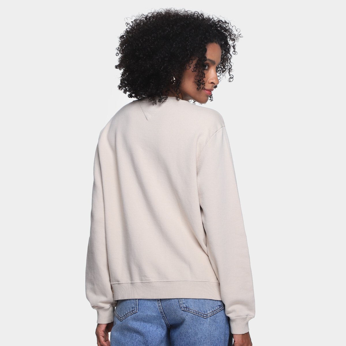 Blusa Moletom Tommy Jeans Linear Crew Feminina - Tam: M - 1