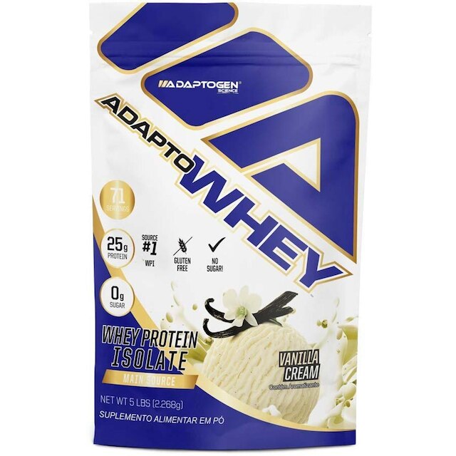 Adaptogen Whey Isolado Whey Protein Isolate 2268kg Refil Baunilha