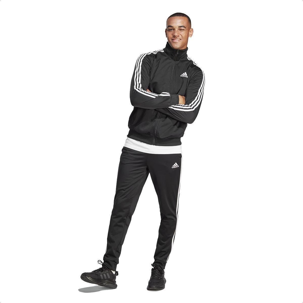 Agasalho Adidas Malha Basic 3-Stripes Masculino Menor preço em Agasalho Adidas Malha Basic 3-Stripes Masculino