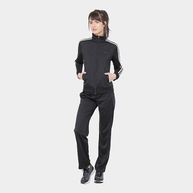Agasalho Adidas W Kn Ts 1 Feminino - Preto e Branco é boa?