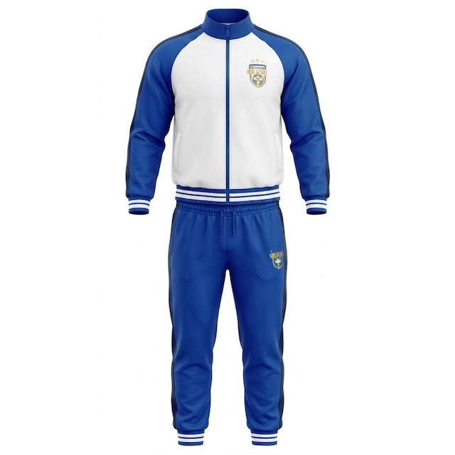 Agasalho Conjunto Brasil Seleção Jaqueta Calça Branco/Azul