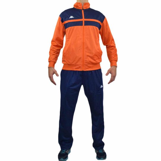 Agasalho Kappa Sportswear Ride Helanca Masculino - Laranja+Azul