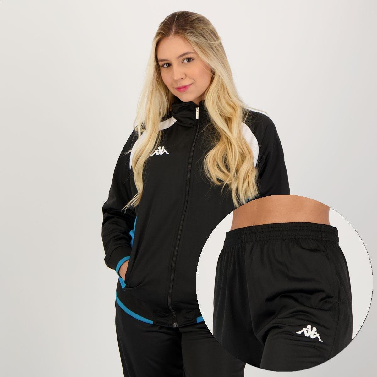 Agasalho Kappa Trilobal Kinsey Feminino Preto Menor preço em Agasalho Kappa Trilobal Kinsey Feminino Preto