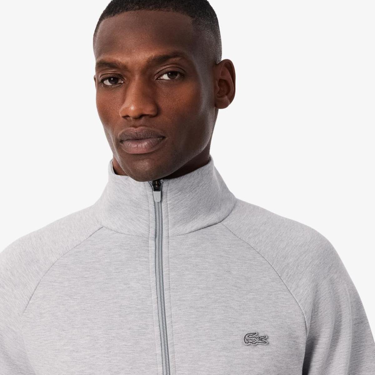 Agasalho Lacoste com Zíper Forro Dupla Face Masculino - Cinza