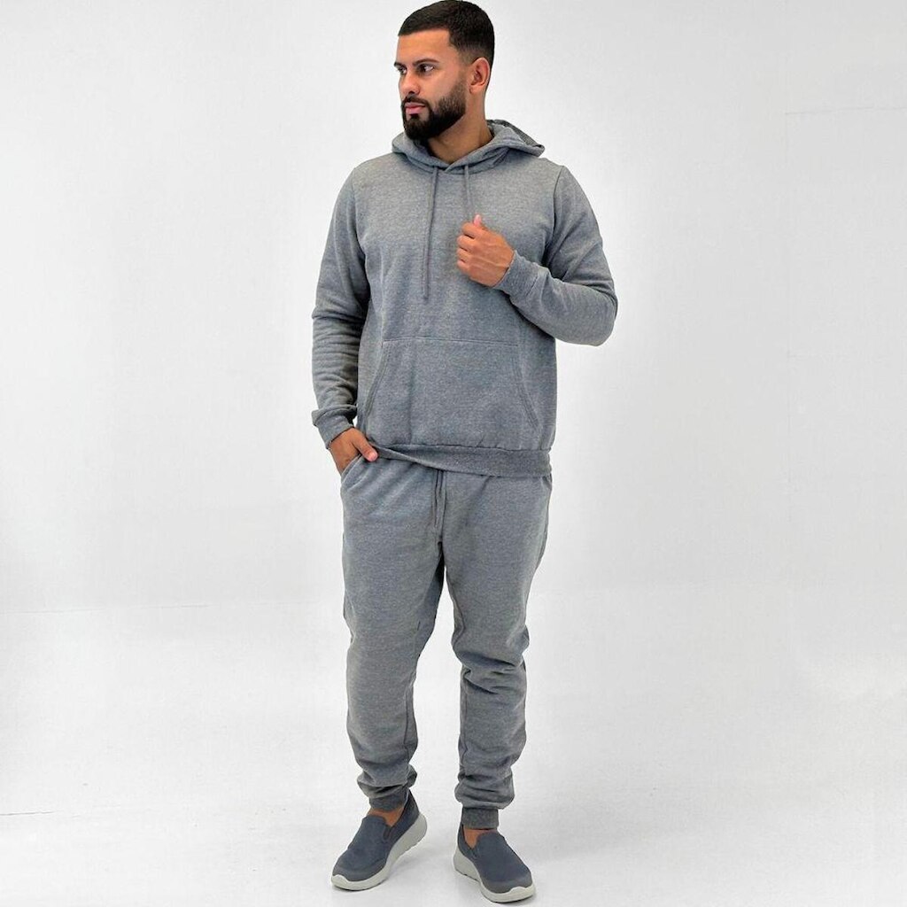 Agasalho Malwee Moletom Blusa Canguru com Calça Jogging Masculino