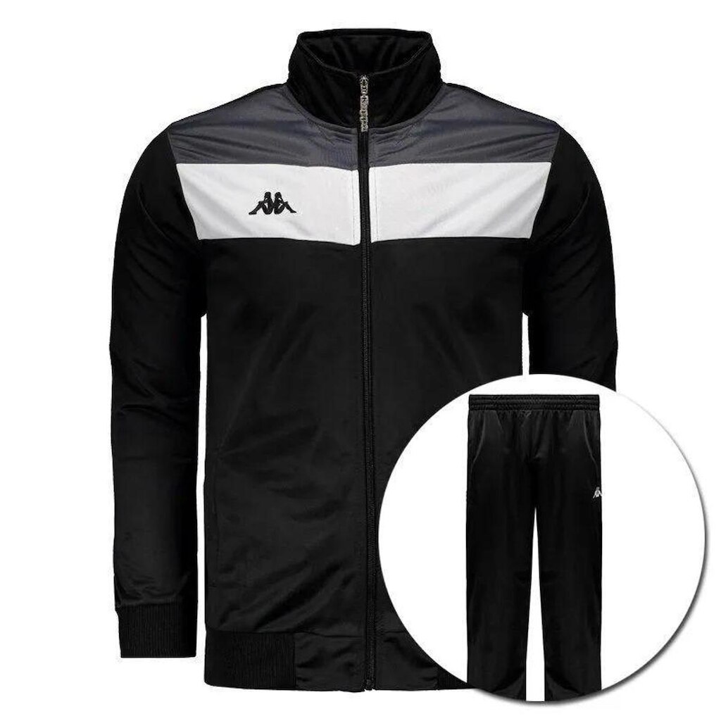 AGASALHO MASCULINO KAPPA FIELDS PRETO BRANCO