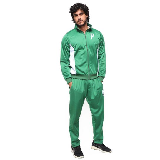 Agasalho Palmeiras Jensen Masculino Helanca - Verde+Branco Menor preço em Agasalho Palmeiras Jensen Masculino Helanca - Verde+Branco