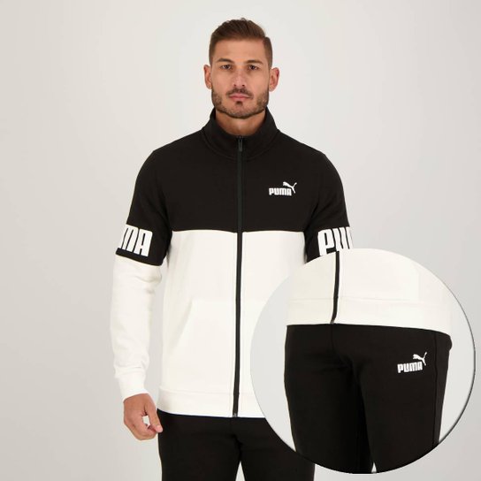 Agasalho Puma Power Colorblock FL CL Preto e Branco - Preto Menor preço em Agasalho Puma Power Colorblock FL CL Preto e Branco - Preto