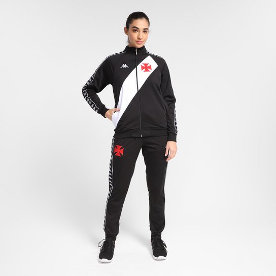 Agasalho Vasco Viagem 20/21 Kappa Feminino - Preto+Branco Menor preço em Agasalho Vasco Viagem 20/21 Kappa Feminino - Preto+Branco