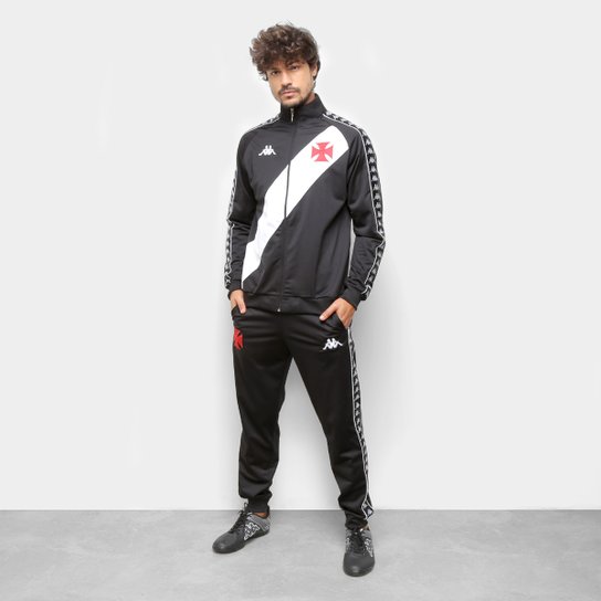 Agasalho Vasco Viagem 20/21 Kappa Masculino - Preto+Branco Menor preço em Agasalho Vasco Viagem 20/21 Kappa Masculino - Preto+Branco