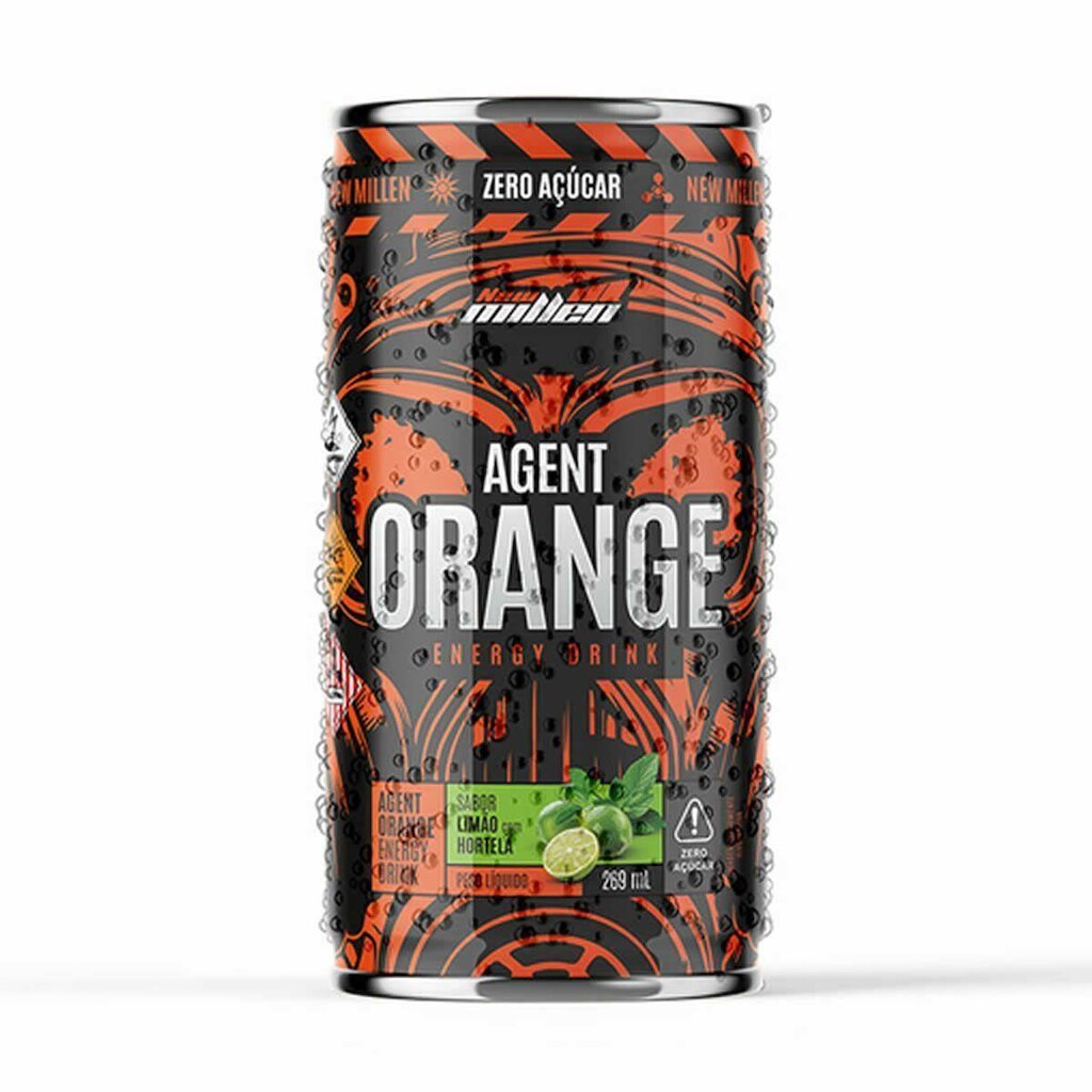 Agent Orange Energy Drink - 269ml Limão Com Hortelã - New Millen