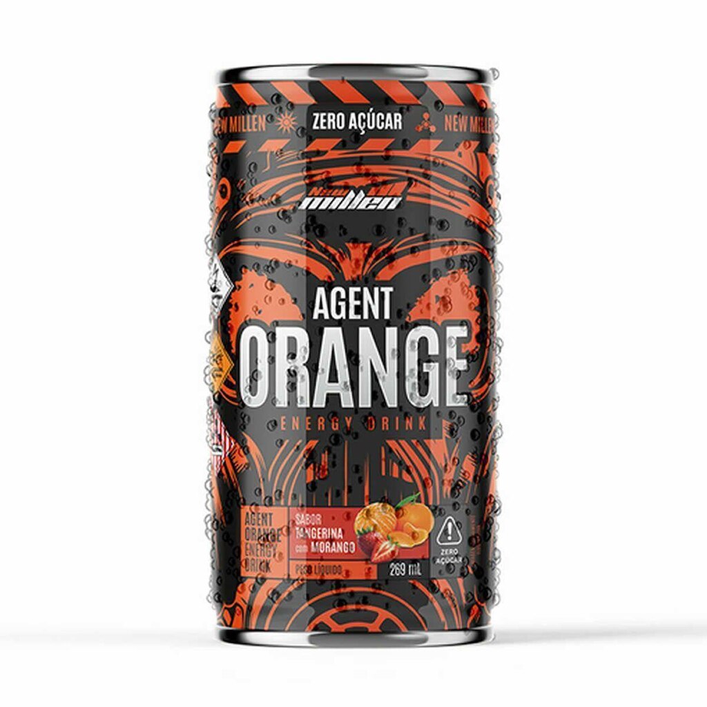 Agent Orange Energy Drink - 269ml Tangerina Com Morango - New Millen