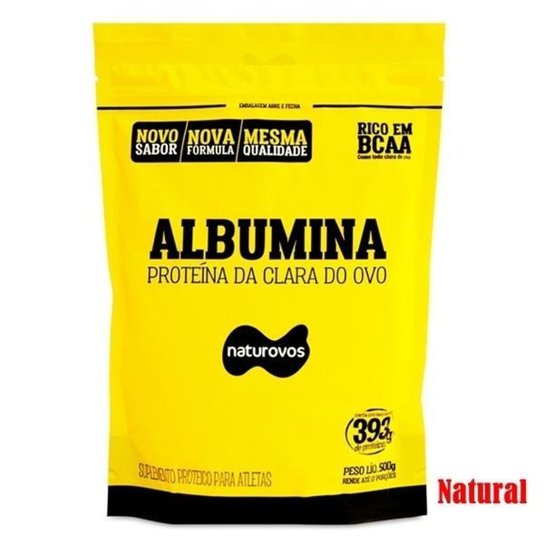 Albumina - 500g Refil - Naturovos Menor preço em Albumina - 500g Refil - Naturovos